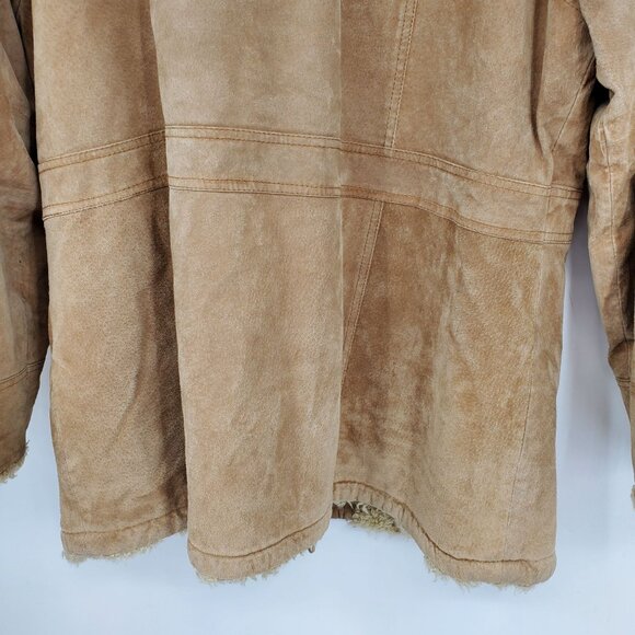 Vintage Gander Mountain Guide Series Tan Suede Sherpa Coat XL Western Ranch - Picture 10 of 10